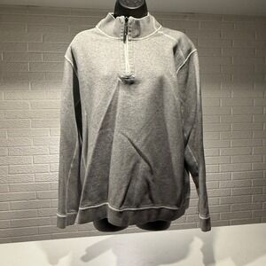 Tommy Bahama Pullover Quarter Zip Gray Sweatshirt Women's